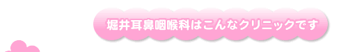 堀井耳鼻咽喉科はこんなクリニックです